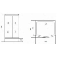 Душевая кабина 120x90x220 см Timo Standart T-6615 S прозрачное