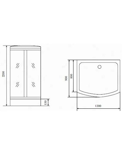 Душевая кабина 120x90x220 см Timo Standart T-6615 S прозрачное