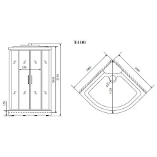 Душевая кабина 100x100x220 см Timo Standart T-1101 P тонированное