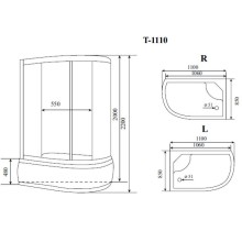 Душевая кабина 110x85x220 см Timo Standart T-1110 P L тонированное