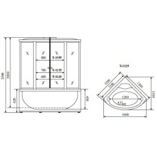 Душевая кабина 120x120x230 см Timo Standart T-1125 тонированное