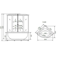 Душевая кабина 150x150x230 см Timo Standart T-1155 тонированное
