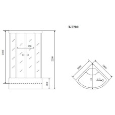 Душевая кабина 100x100x220 см Timo Lux T-7700 P прозрачное