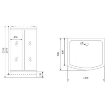 Душевая кабина 120x90x225 см Timo Lux T-7715 P прозрачное