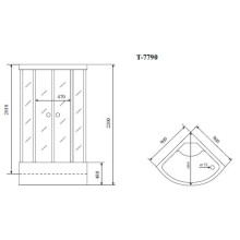 Душевая кабина 90x90x220 см Timo Lux T-7790 P прозрачное