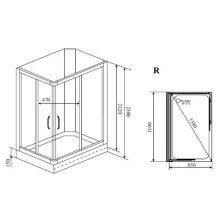 Душевая кабина 110x85x230 см Timo Lux TL-1504 R прозрачное