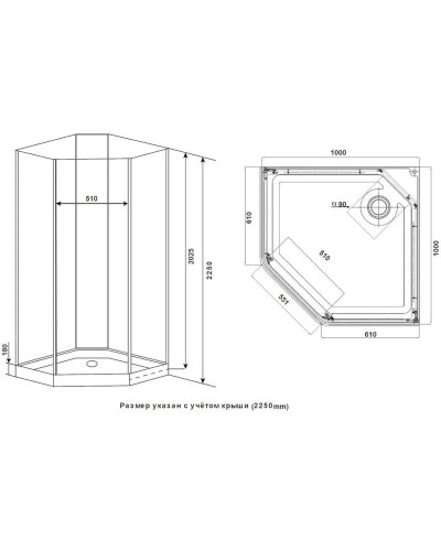 Душевая кабина 100x100x222 см Timo Ilma ILMA-701 прозрачное