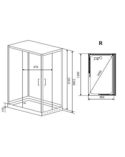 Душевая кабина 120x90x220 см Timo Helka H-515 R прозрачное