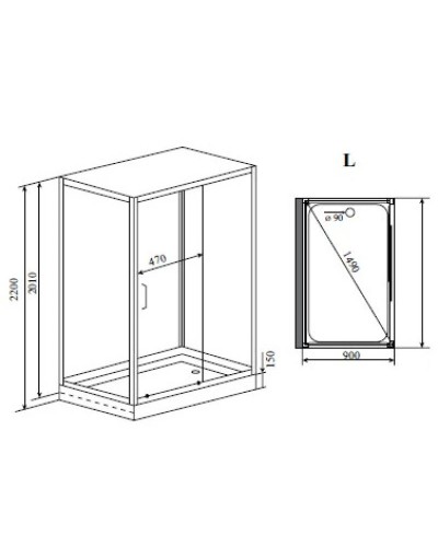 Душевая кабина 120x90x220 см Timo Helma H-520 L прозрачное