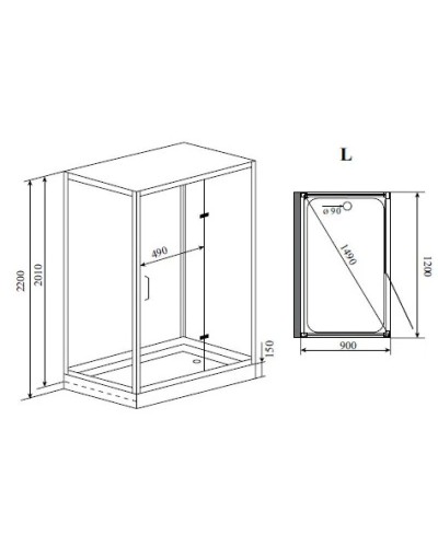 Душевая кабина 120x90x220 см Timo Puro H-511 L прозрачное