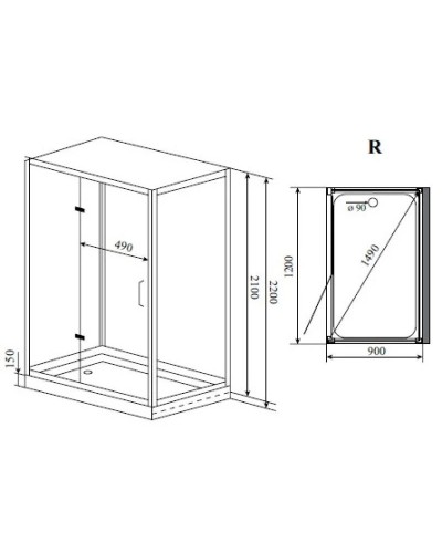 Душевая кабина 120x90x220 см Timo Puro H-510 R прозрачное
