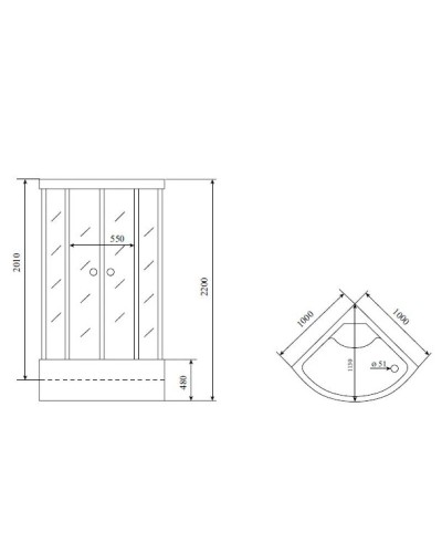 Душевая кабина 100x100x220 см Timo Comfort T-8800 P F матовое