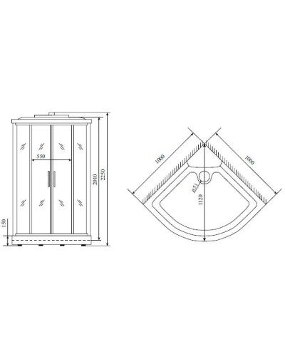 Душевая кабина 100x100x220 см Timo Comfort T-8801 F матовое