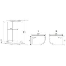 Душевая кабина 120x85x220 см Timo Comfort T-8802 P L C прозрачное