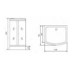 Душевая кабина 120x90x220 см Timo Comfort T-8815 F матовое