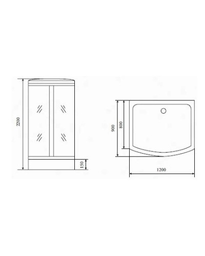 Душевая кабина 120x90x220 см Timo Comfort T-8815 F матовое