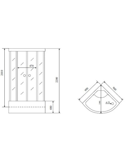 Душевая кабина 90x90x215 см Timo Comfort T-8890 C прозрачное
