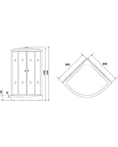 Душевая кабина 80х80х215 см Niagara NG-4303-08 матовое