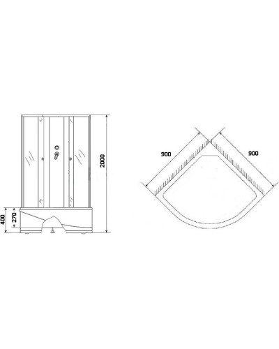 Душевая кабина 90х90х200 см Niagara NG-7508-08BK интимато