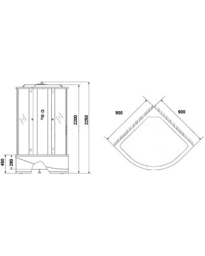 Душевая кабина 90х90х225 см Niagara NG-3518-14 тонированное