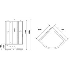 Душевая кабина 100х100х225 см Niagara NG-3519-14 тонированное