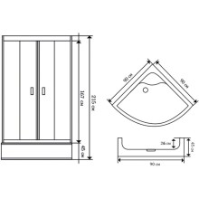Душевая кабина 90х90х215 см Niagara NG-112-15 матовое