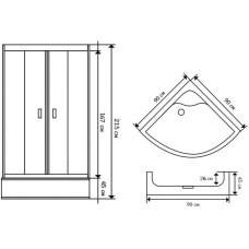 Душевая кабина 90х90х215 см Niagara NG-112-15 матовое