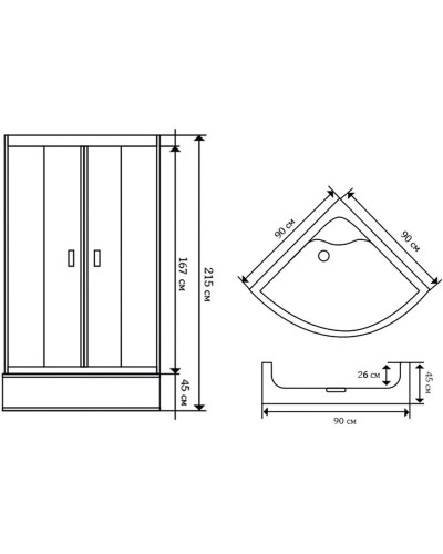 Душевая кабина 90х90х215 см Niagara NG-112-15 матовое
