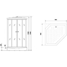 Душевая кабина 90х90х220 см Niagara NG-306-01 интимато