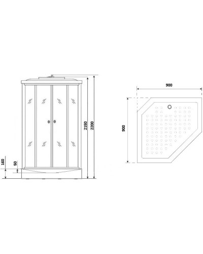Душевая кабина 90х90х220 см Niagara NG-306-01 интимато