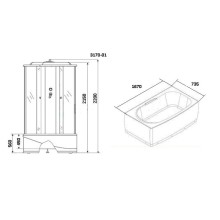 Душевая кабина 167х73,5х220 см Niagara NG-3170-01 интимато