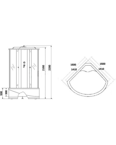 Душевая кабина 150х150х220 см Niagara NG-918-01N тонированное