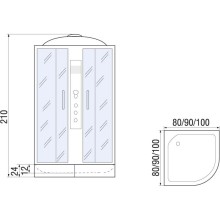 Душевая кабина 90х90х210 River DESNA 90/24 ТН