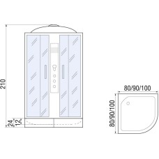 Душевая кабина 90х90х210 River DESNA 90/24 ТН