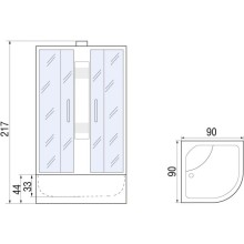 Душевая кабина 90х90х217 River LENA Б/К 90/44 МТ