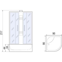 Душевая кабина 90х90х217 River AMUR Б/К 90/44 МТ