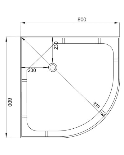Душевая кабина 80х80х208 см Deto D08 матовое