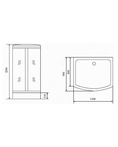 Душевая кабина Timo Standart 120x90 T-1115 с гидромассажем