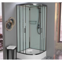 Душевая кабина 90x90x220 см Frank F409/1 М Brilliant 20094 текстурное стекло