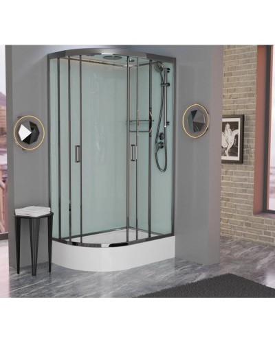 Душевая кабина 120x80x220 см Frank F412/1R М Brilliant 20100 текстурное стекло