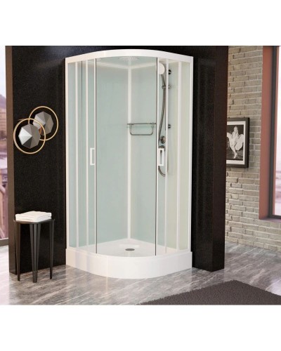 Душевая кабина 80x80x220 см Frank F408 М White 20001 текстурное стекло