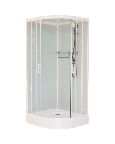 Душевая кабина 90x90x220 см Frank F409 М White 20003 текстурное стекло