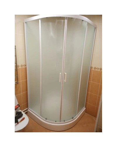 Душевая кабина 80x80x215 см Frank F408 М White 20002 текстурное стекло