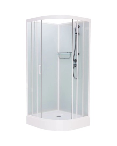 Душевая кабина 100x100x215 см Frank F400 М White 20007 текстурное стекло