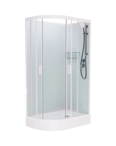 Душевая кабина 100x80x215 см Frank F418R М White 20015 текстурное стекло