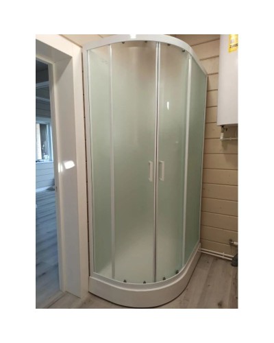 Душевая кабина 100x80x215 см Frank F418R М White 20015 текстурное стекло