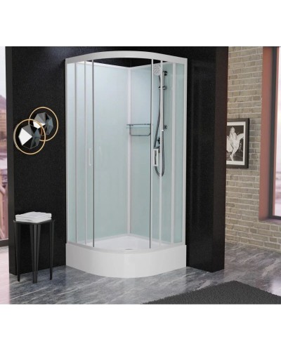 Душевая кабина 100x100x215 см Frank F400/1 White 126009 прозрачное