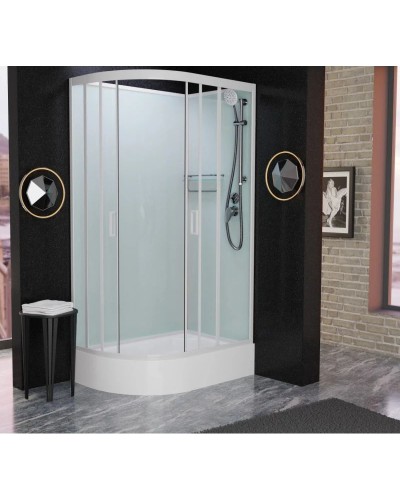 Душевая кабина 120x80x215 см Frank F412/1R White 130009 прозрачное