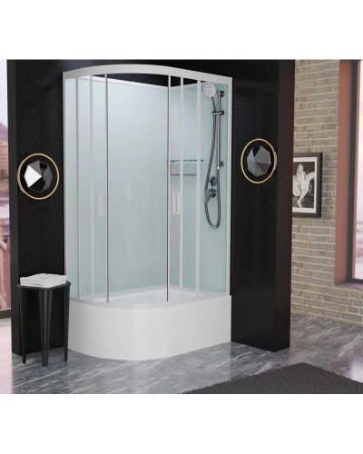 Душевая кабина 120x80x215 см Frank F412/2R White 138009 прозрачное