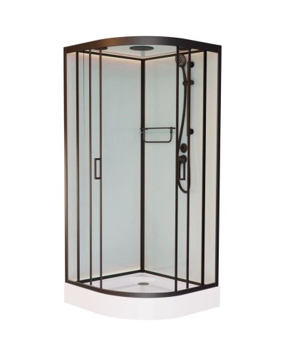 Душевая кабина 110x110x220 см Frank F410 М Black 20046 текстурное стекло